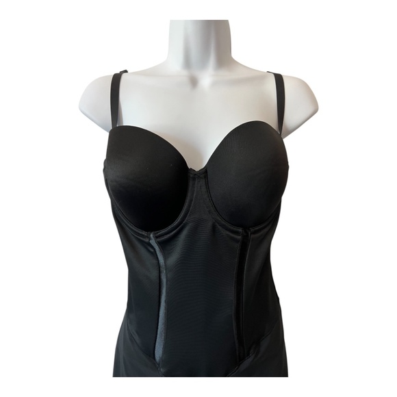 EUC JONES WEAR Black & Cream Floral Mid Length Dress Sz 14 + Flexees Shapewear - Picture 11 of 15